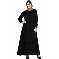 Front open Cardigan abaya- Black color